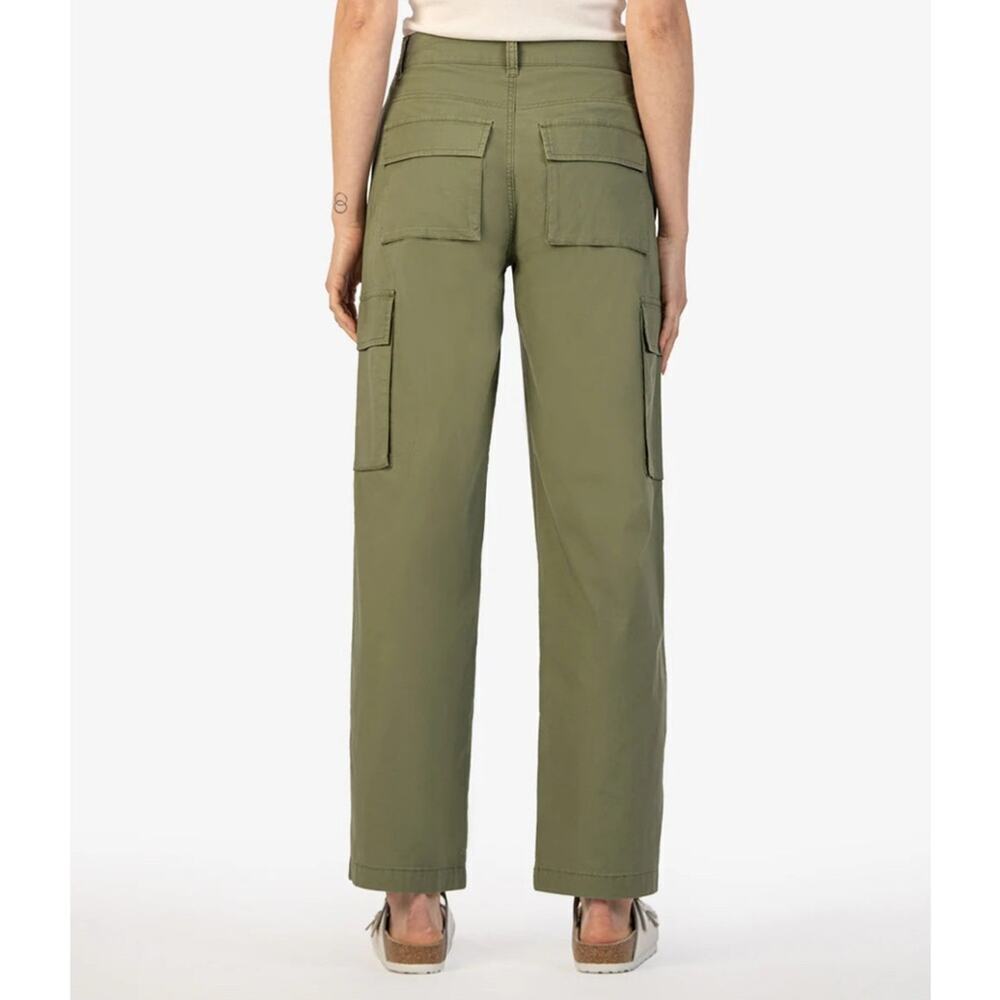 KUT Charlotte Wide Leg Cargo Pants, Khaki, Street Style, Weekend, Urban Casual 0 - Picture 4 of 11